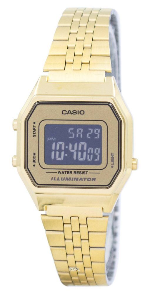 Montre Casio jeunesse Vintage Illuminator alarme numérique LA680WGA-9 b féminin