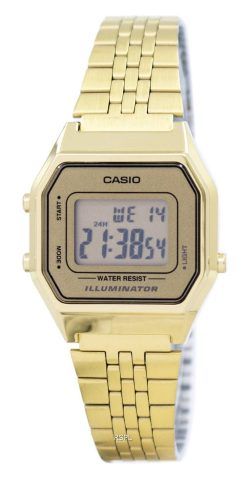 Montre Casio Digital Quartz en acier inoxydable illuminateur LA680WGA-9DF LA680WGA-9 féminines