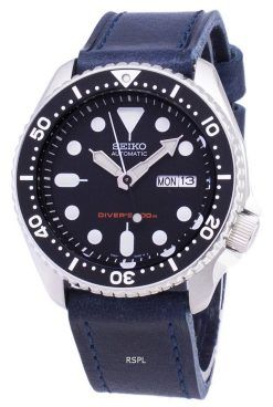 Montre 200M en cuir bleu foncé sangle masculine automatique Seiko SKX007K1-LS13 Diver