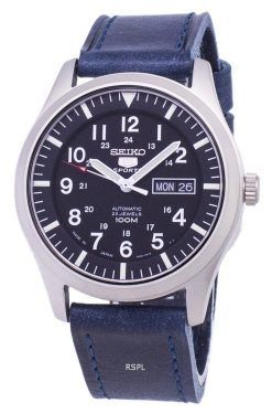 Seiko 5 Sports SNZG15J1-LS13 Japon fait en cuir bleu foncé bracelet montre homme