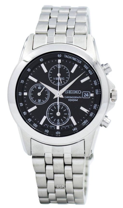 Montre de sport Seiko Chronograph cadran noir SNDC09P1 SNDC09P SNDC09 hommes