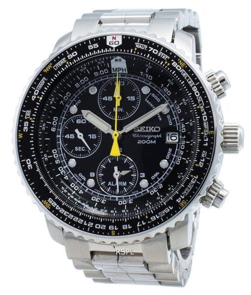 Remise à neuf Seiko Chronographe SNA411 SNA411P1 SNA411P Montre Pilote Alarme de vol 200M