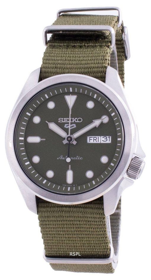 Seiko 5 Sports Green Dial Nylon Strap Automatic SRPE65 SRPE65K1 SRPE65K 100M Men's Watch