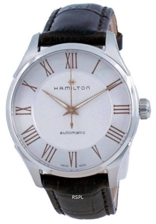 HORSMontre pour homme Hamilton Jazzmaster automatique à cadran blanc H42535550