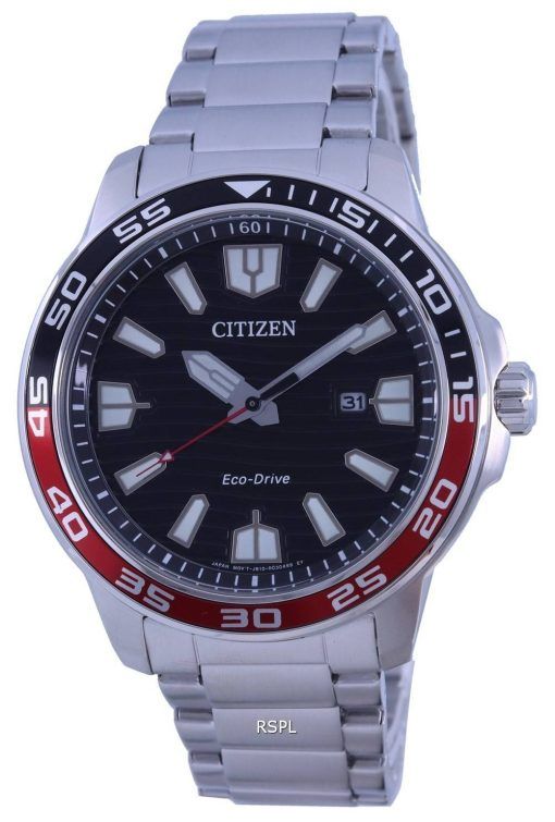 Montre Citizen Eco-Drive AW1527-86E 100M en acier inoxydable avec cadran noir pour homme