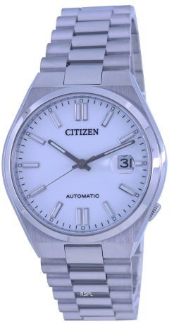 Montre pour homme Citizen Ã  cadran blanc en acier inoxydable automatique NJ0150-81A