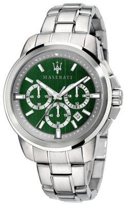 Montre Homme Maserati Successo Chronographe Cadran Vert Acier Inoxydable Quartz R8873621017