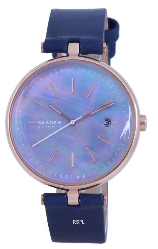 Montre Skagen Karolina Bleu Nacre Cadran Solaire SKW2981 Femme