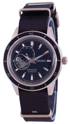 Montre Homme Seiko Presage Style 60&#39,s Open Heart Cadran Noir Automatique SSA426 SSA426J1 SSA426J