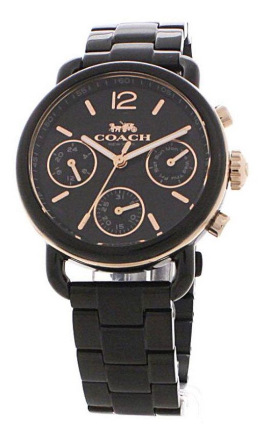 Montre Femme Coach Delancey Chronographe Cadran Noir Acier Inoxydable Quartz 14502840