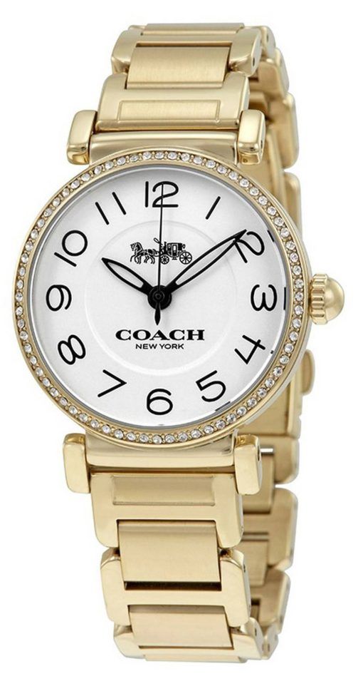 Montre femme Coach Madison Crystal Accents ton or en acier inoxydable Quartz 14502855