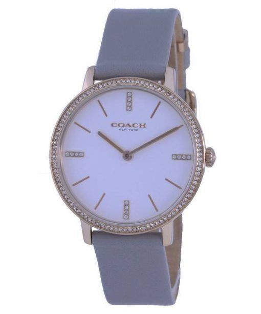 Coach Audrey Crystal Accents Bracelet en cuir Quartz 14503352 Montre pour femme