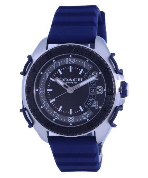 Montre pour homme Coach C001 cadran noir bracelet en silicone quartz 14602447