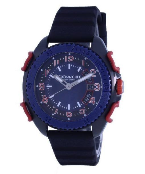 Montre pour homme Coach C001 cadran bleu bracelet en silicone quartz 14602449