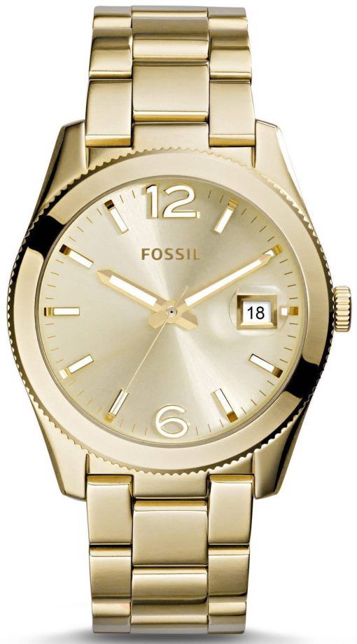 Fossil Boyfriend Parfait cadran argenté Montre ton or ES3586 femmes