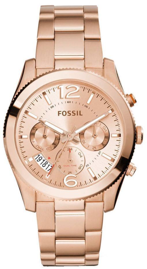 Fossile de Boyfriend parfait multifonction Rose ton inox ES3885 Women Watch