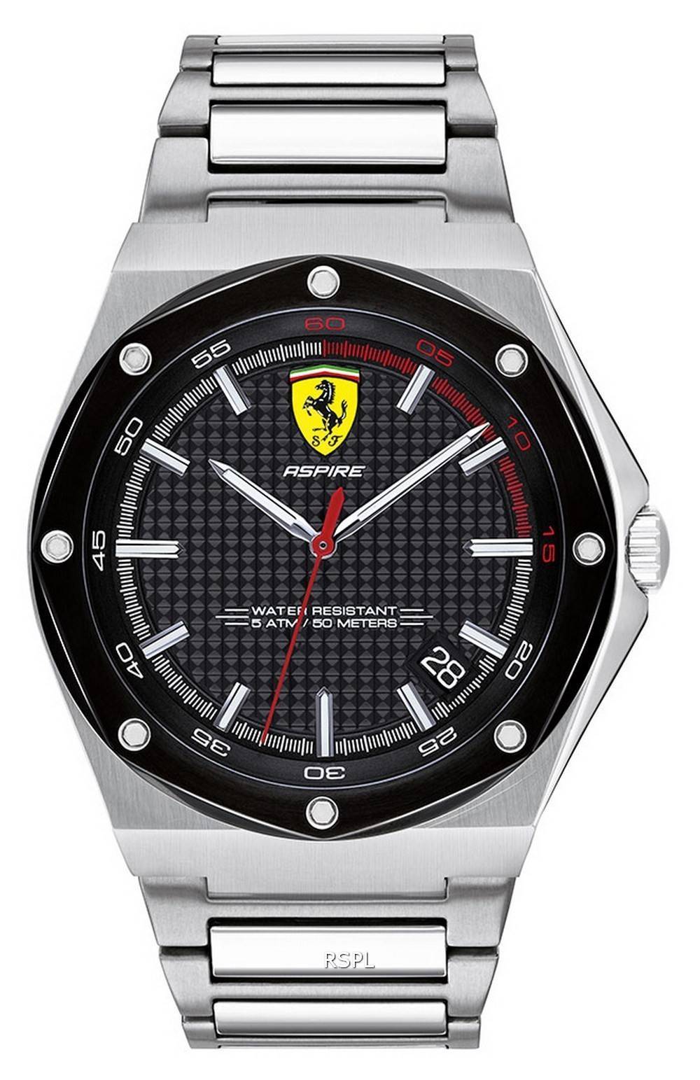 Montre Homme Ferrari Scuderia Aspire Cadran Noir Acier Inoxydable