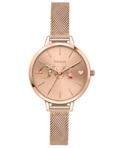 Montre pour femme Oui &amp, Me Petite Fleurette en acier inoxydable ton or rose ME010044