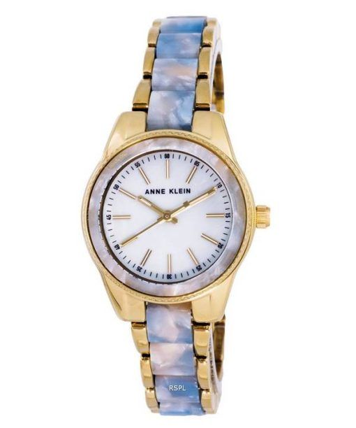 Anne Klein Two Tone Acier Inoxydable Nacre Cadran Quartz 3212LBGB Montre Femme