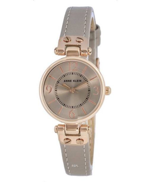 Montre pour femme Anne Klein en cuir avec cadran taupe et quartz 9442RGTP