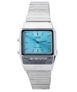 Casio Vintage Analogique Numérique Bracelet en Acier Inoxydable Quartz AQ-800EC-2A AQ800EC-2 Montre Unisexe