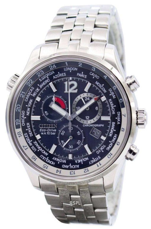 Montre Homme Citizen Eco Drive Chronograph Heure Mondiale AT0360-50L AT0360