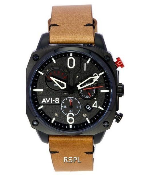 AVI-8 Hawker Hunter Charcoal Ember Brown Chronographe Rétrograde Quartz AV-4052-02 HORS Montre Homme