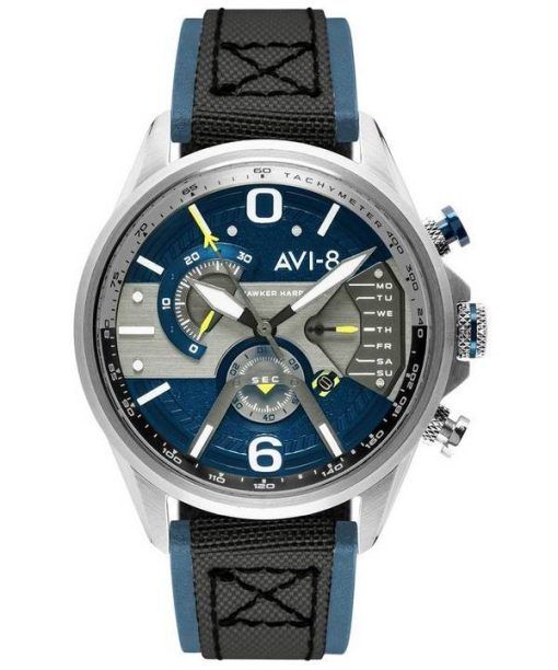 AVI-8 Hawker Harrier II Amiral Bleu Acier Double Chronographe Rétrograde Quartz AV-4056-01 Montre Homme