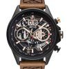 HORS Montre Homme AVI-8 Hawker Harrier II Metador Chronographe Squelette Cadran Noir Quartz AV-4065-03