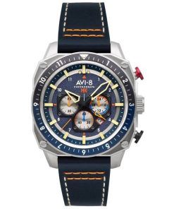 AVI-8 Hawker Hunter Atlas Dual Time Chronograph Pavillion Blue Quartz AV-4100-02 Montre Homme