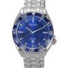 Montre pour homme Citizen Carson en acier inoxydable avec cadran bleu Eco-Drive AW1770-53L 100M