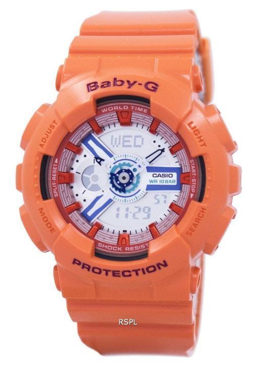 Montre Casio Baby-G numérique analogique numérique BA-110SN-4A résistante aux chocs, mondiale