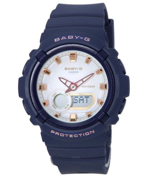 Montre pour femme Casio Baby-G analogique numérique bracelet en résine cadran crème Quartz BGA-280BA-2A BGA280BA-2 100M