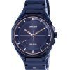 Montre pour homme Citizen minimaliste en acier inoxydable avec cadran noir Eco-Drive BJ6538-87E 100M