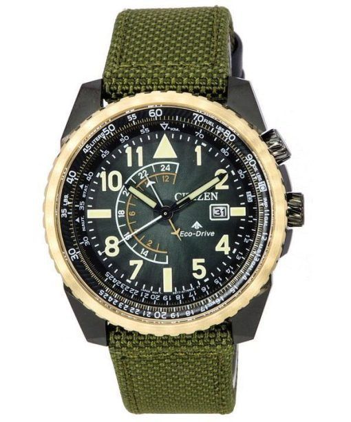 Montre pour homme Citizen Promaster Sky avec bracelet en nylon et cadran noir Eco-Drive Diver BJ7136-00E 200M