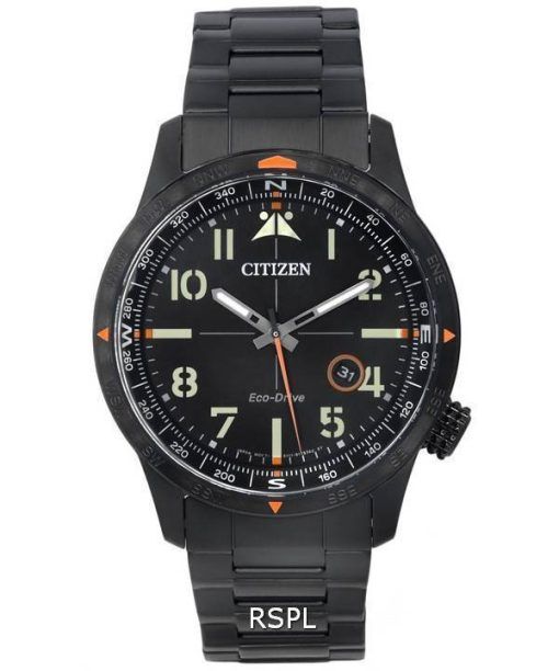 Montre pour homme Citizen Eco-Drive en acier inoxydable avec cadran noir BM7555-83E 100M