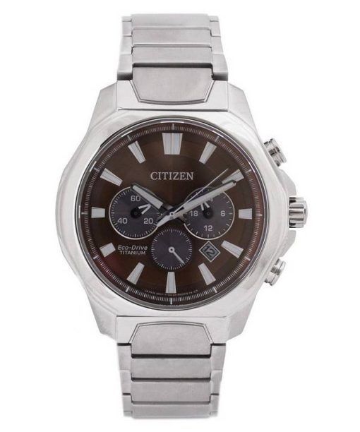 Montre Citizen Chronographe Cadran Marron Titane Eco-Drive CA4320-51W 100M Homme