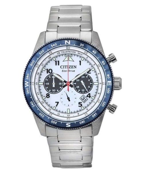 Citizen Eco-Drive Chronographe Acier Inoxydable Cadran Gris CA4554-84H 100M Montre Homme