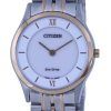 Montre pour femme Citizen Analog Two Tone en acier inoxydable avec cadran blanc Eco-Drive EG3224-57A.G