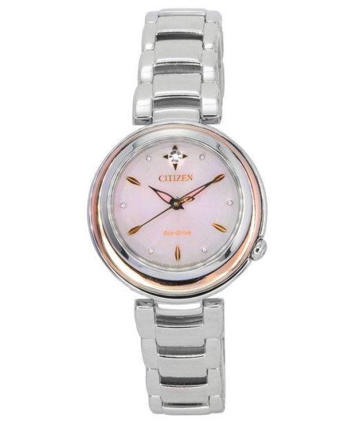 Montre pour femme Citizen L Eco-Drive Diamond Accent en acier inoxydable avec cadran rose EM0589-88X