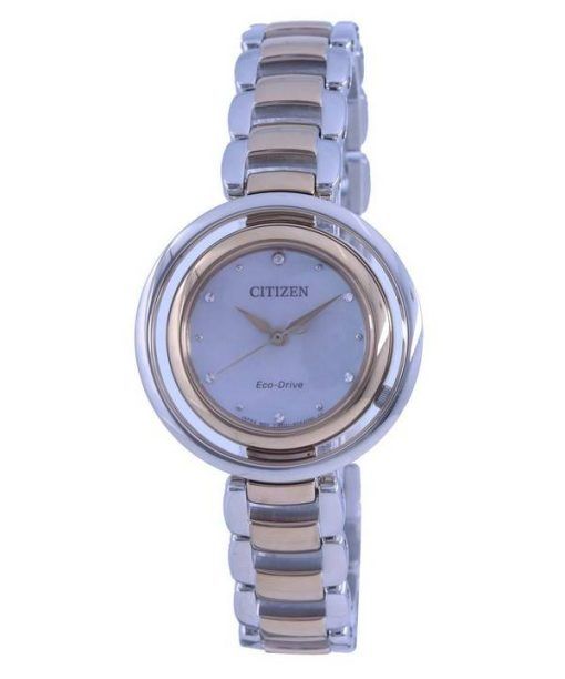 Montre pour femme Citizen Diamond Accent en acier inoxydable deux tons Eco-Drive EM0666-89D