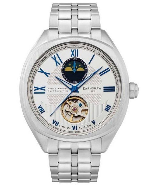 Thomas Earnshaw Peel Edition Limitée Phase de Lune Argent Ciel Cadran Coeur Ouvert Automatique ES-8206-44 Montre Homme