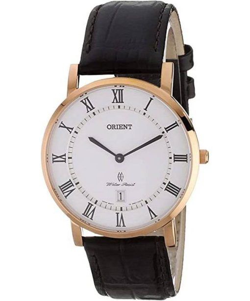 Montre Homme Orient Classique Cuir Marron Cadran Blanc Quartz FGW0100EW0