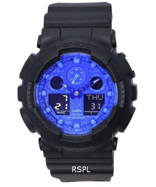 Casio G-Shock Analogique Numérique Cadran Bleu Quartz GA-100BP-1A GA100BP-1 200M Montre Homme