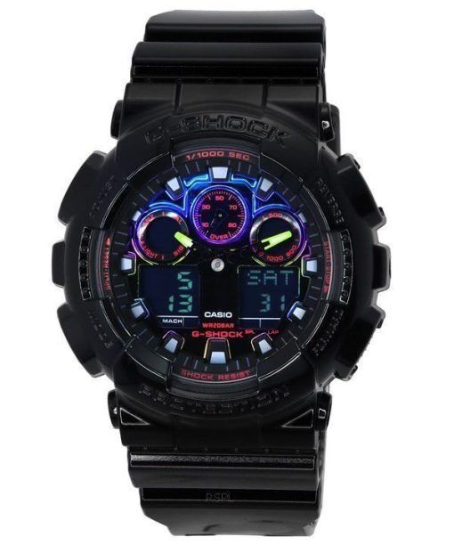 Casio G-Shock Virtual Rainbow Analog Digital Quartz GA-100RGB-1A GA100RGB-1 200M Montre Homme