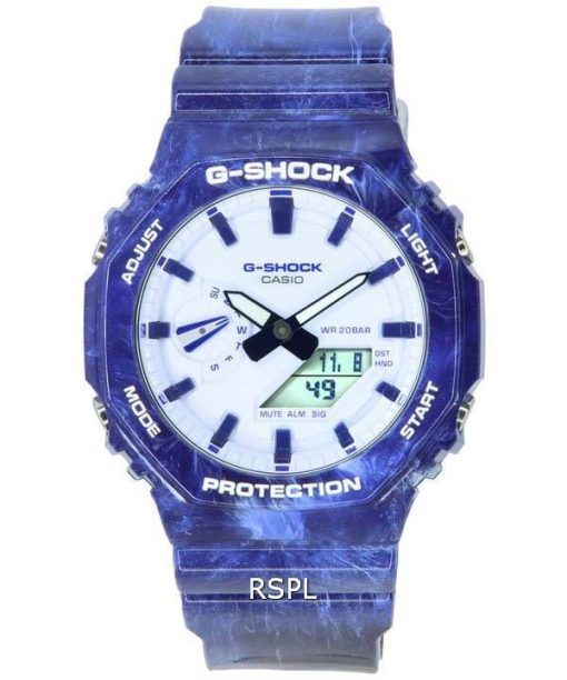 Casio G-Shock Porcelaine Analogique Numérique Cadran Blanc Quartz GA-2100BWP-2A GA2100BWP-2 200M Montre Homme