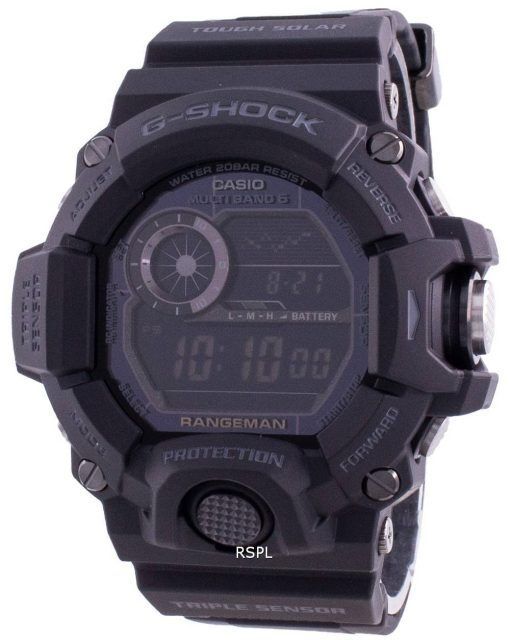 Montre pour homme Casio G-Shock Rangeman Black Out Solar Powered GW-9400-1B GW9400-1B 200M