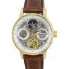 Ingersoll The Jazz Moon Phase Bracelet en cuir Cadran doré squelette Automatique I07704 Montre pour homme