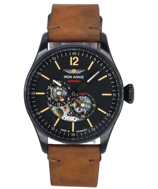 Iron Annie Flight Control Open Heart Cadran Noir Automatique 51742 Montre Homme