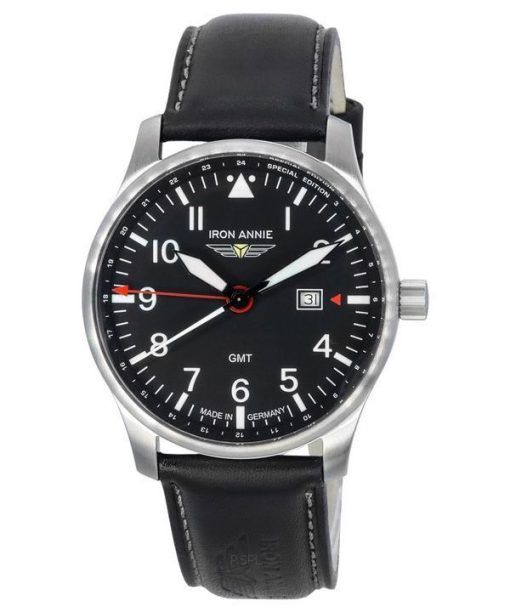 Montre Homme Iron Annie F13 Tempelhof édition Spéciale GMT Bracelet en Cuir Cadran Noir Quartz 56442